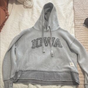 Pressbox Light Gray Iowa Women's Hoodie